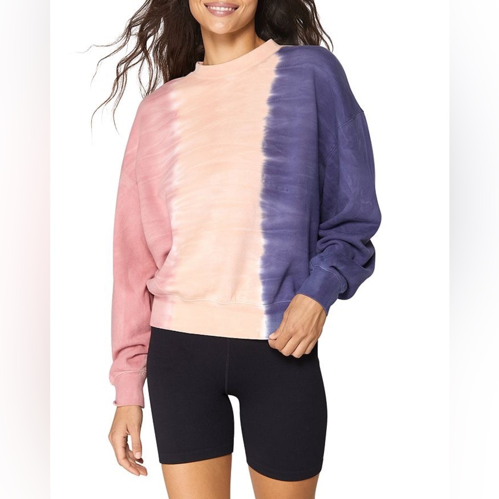 Spiritual Gangster Cotton Tie Dye Distressed Oversized Sweatshirt XS